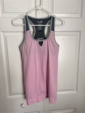 Kyodan Pink Tank with Gray Trim and Striped Racerback